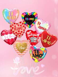 9入組17英寸西班牙語“我愛你”心型氣球套裝,適用於婚禮、情人節、派對裝飾、展示、花園 - 彩色 - 查看 1