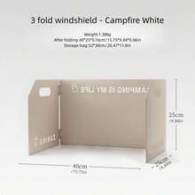 1pc White Outdoor Camping Stove Windshield For Camping, Picnic And Bonfire - White - View 1