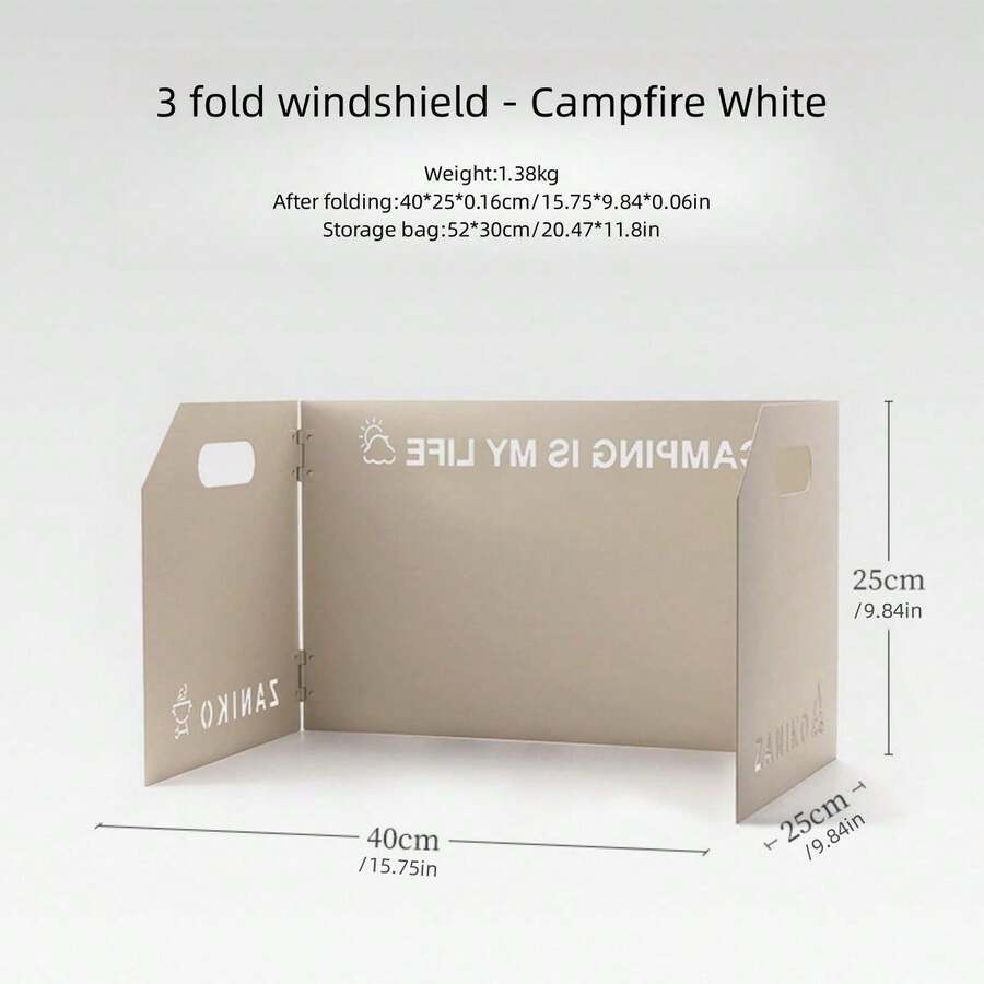 1pc White Outdoor Camping Stove Windshield For Camping, Picnic And Bonfire - White - View 1