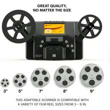 Kodak REELS 8mm & Super 8 Film Digitizer With Big 5" Screen, Film Scanner Converts Film To Digital MP4 Files, Film To Digital Converter For Viewing, Sharing & Saving On SD Card For 3" 4" 5" 7" & 9" Reels - Black - View 3