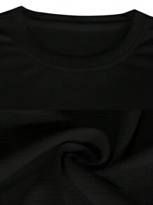 1 Miếng Nam Sấy khô nhanh Thoáng khí  chạy Thể dục Thể thao Khỏe mạnh Tập huấn Áo thun Quần áo tập thể hình Nam Cơ bản Áo thun - màu đen - Xem 4