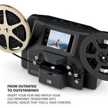 Kodak REELS 8mm & Super 8 Film Digitizer With Big 5" Screen, Film Scanner Converts Film To Digital MP4 Files, Film To Digital Converter For Viewing, Sharing & Saving On SD Card For 3" 4" 5" 7" & 9" Reels - Black - View 2
