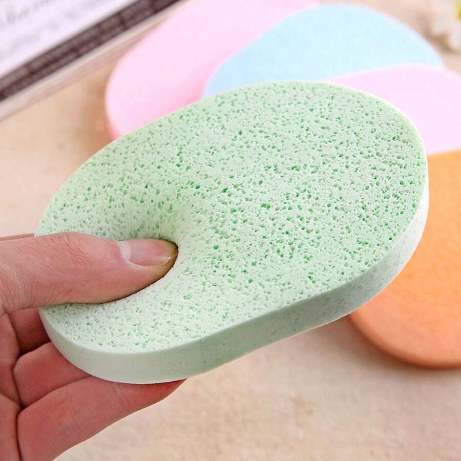 1pc/3pcs/6pcs/12pcs Seaweed Facial Cleansing Powder Puff PVA Sponge