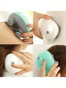 電動頭皮按摩器,防水手持式頭部和頭髮按摩器,附 4 個按摩頭 - 綠色 - 查看 6