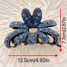 1入大號蝴蝶設計髮夾,女士和女孩髮飾,韓國風格 - 藏蓝色 - 查看 3