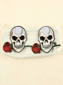 2 cái/bộ Thiết kế Skull Thêu Patch Sắt Đính đá Quần áo Mũ Phụ kiện Trang trí DIY - Nhiều màu - Xem 4