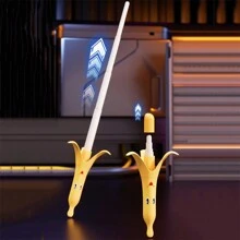 1入組3d重力伸展香蕉劍迷你與大尺寸香蕉伸展劍,創意解壓玩具 - 黃色 - 查看 4