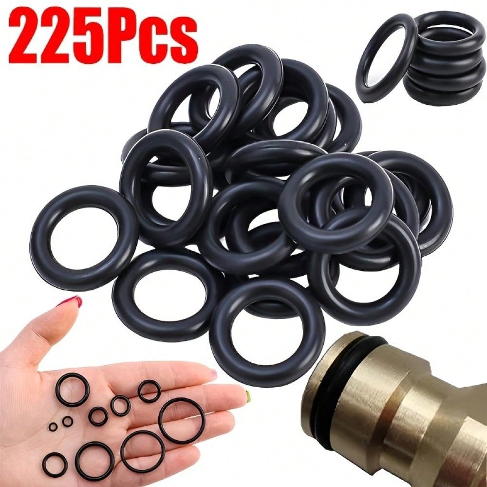 225pcs Rubber Orings In 18 Sizes, Oilresistant Oring Combination Set