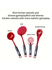 51入組兒童教育模擬遊戲房屋模擬廚房玩具套裝女孩烹飪男孩女孩嬰兒切水果烹飪廚具聖誕、萬聖節、感恩節禮物