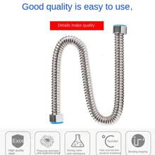 加厚4/1-2英寸不銹鋼波紋管,高壓防爆熱水器冷/熱水進水金屬軟管,適用於廁所連接 - 銀色 - 查看 7