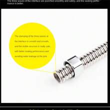 加厚4/1-2英寸不銹鋼波紋管,高壓防爆熱水器冷/熱水進水金屬軟管,適用於廁所連接 - 銀色 - 查看 10