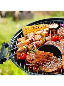 一体式不锈钢空气炸锅配件烧烤架、托盘、篮子套装，有小号（18.5 * 14.2 * 14.2cm）和大号（21.5 * 16.3 * 16.3cm）两种选择，适用于家庭野餐、露营、独立日、万圣节、圣诞节、婚礼、生日派对、露营和烧烤必需品、红杉度假装备万圣节派对、家居装饰、厨房装饰、房间装饰、圣诞装饰、派对装饰、万圣节装饰、厨房用品、厨房用具、厨房工具、厨房用品。 - 彩色 - 查看 2