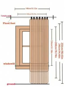 (1入組)輕薄鍍銀星月圖案蕾絲窗簾 - 金色 - 查看 2