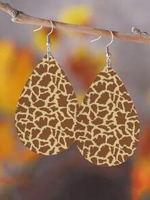 1對波西米亞風格動物印花吊墜耳環,適用於女性,適合婚禮、日常穿著、通勤、海灘攝影