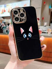 1 Miếng Dễ thương Mèo Hình bóng Thiết kế Đen MẠ Ốp lưng & bao da điện thoại Tương thích với iPhone - Nhiều màu - Xem 1