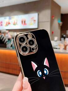 1 Miếng Dễ thương Mèo Hình bóng Thiết kế Đen MẠ Ốp lưng & bao da điện thoại Tương thích với iPhone - Nhiều màu - Xem 3