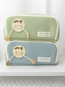 可愛卡通兔子鉛筆盒筆袋,大容量收納袋,適用於文具學校 - 白色 - 查看 11