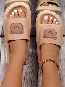 Bear Non-Slip Sandal. Unisex Outdoor And Indoor Flip Flop. - Coffee Brown - View 6