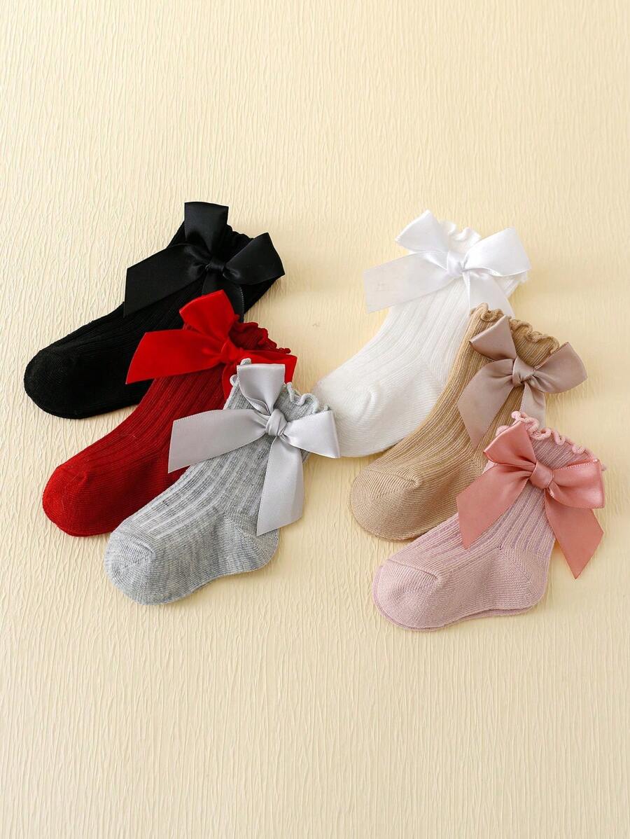 6 Paare Baby Mädchen Rüschen Kurz Socken Mit Schleife Und Spitze
