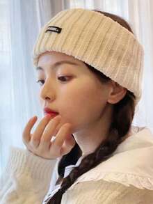 1 Miếng Của phụ nữ Màu thuần Dây buộc tóc Đối với Thời trang , Thể thao , Rửa Mặt Và Mặc hàng ngày , Dệt kim , Đàn hồi - Màu be - Xem 2