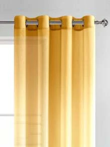 1pc Perforated Gradient Bedroom Window Sheer - Yellow - View 6