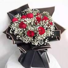 Papel de regalo de flores Papel De Envoltura Regalos Craft Empaque impermeabilización 20 Hojas 58*58cm,Papel Coreano Estampado,Envoltura De Regalo - Negro - Ver 5