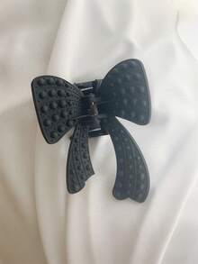 1個新款女士髮飾,浪漫蝴蝶結髮夾,簡約甜美的校園風 - 黑色 - 查看 2