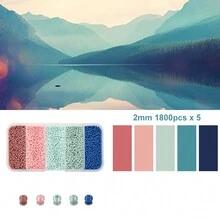 Conjunto De Cuentas De Vidrio De 2mm Que Incluye Color Blanco Y Transparente, Para Hacer Joyas Diy - Combinación de cuentas de arroz - Ver 1