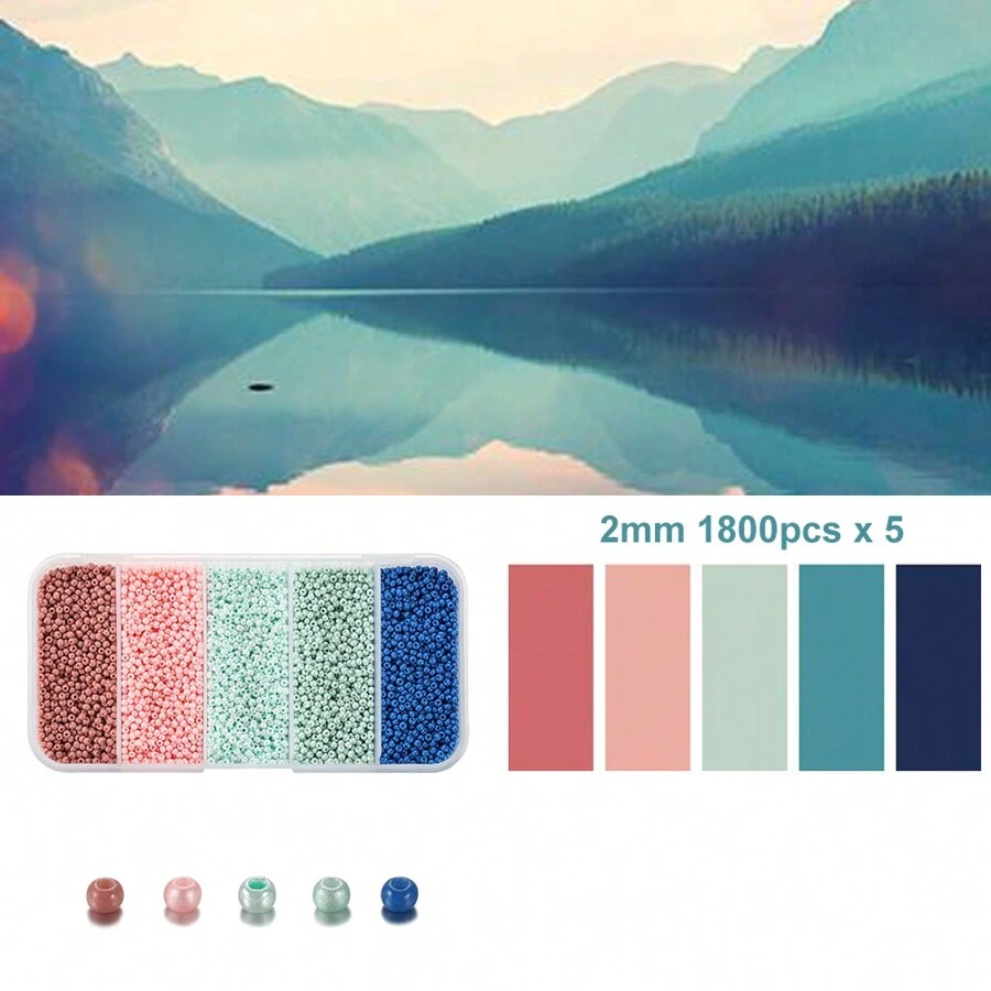 Conjunto De Cuentas De Vidrio De 2mm Que Incluye Color Blanco Y Transparente, Para Hacer Joyas Diy - Combinación de cuentas de arroz - Ver 1