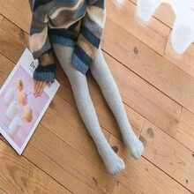 1入組白色女童秋季緊身襪,新款女童寶寶純色小炸麻花紋單件褲子