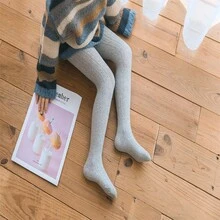 1入組白色女童秋季緊身襪,新款女童寶寶純色小炸麻花紋單件褲子