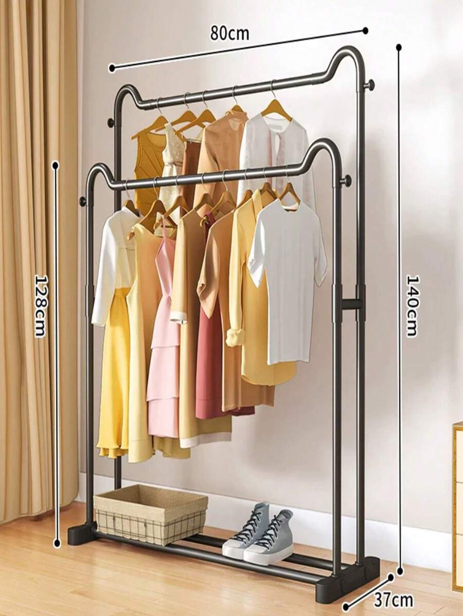 Estante de almacenamiento para ropa doble-M - Negro - Ver 1