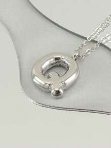 1件時尚泡泡字首字母氣球吊墜項鍊,女士個性化禮物