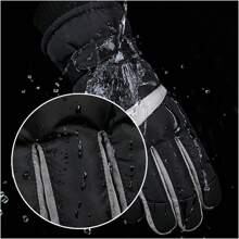 Damen Skihandschuhe für den Winter, winddicht, wasserdicht, verstärkt, warm, touchscreen-fähig, geeignet für Skifahren, Motorradfahren, Snowboarden, Outdoor-Sport, Reitausrüstung, schwarze Thermohandschuhe, Winterhandschuhe, Handwärmer, Schneehandschuhe