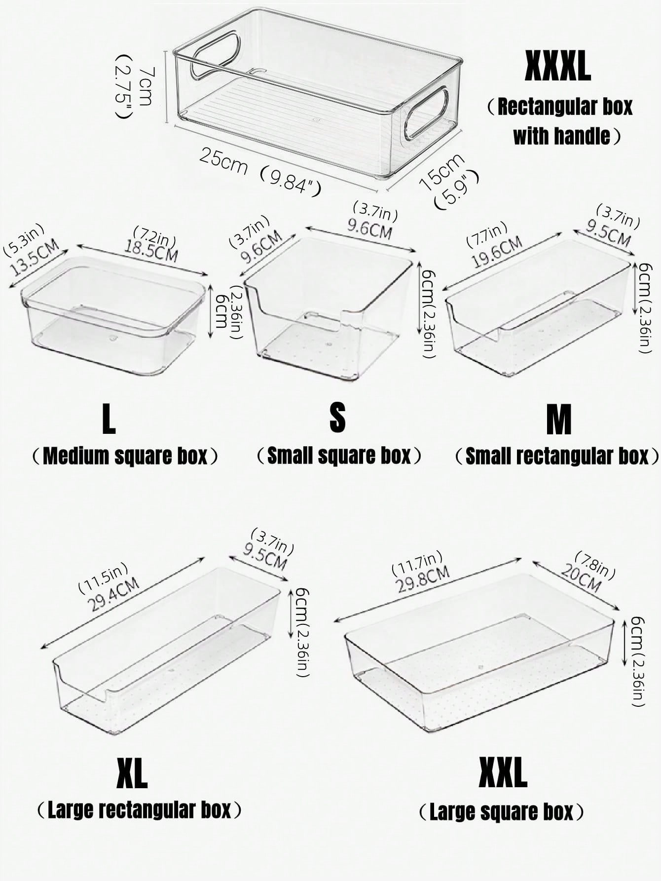 1pc Simple Transparent Refrigerator Drawer Type Food Storage Box