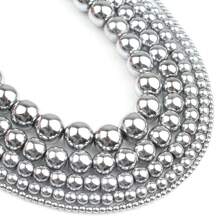 2-12mm圓形赤鐵礦珠子,黑色金色銀色間隔珠,可用於diy珠寶製作手工用品 - 彩色 - 查看 1