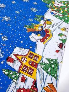 Mantel Navideño Varios Modelos 6 u 8 Personas - Azul y blanco - Ver 2