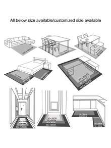 1片客廳地墊,幾何點點塗鴉印花非滑客廳臥室家居地毯,玄關起步小地毯 - 彩色 - 查看 3