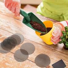 50片/袋花盆孔洞網墊,圓形排水孔篩,盆景排水網,園藝禮品 - 黑色 - 查看 10