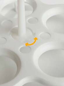 1pc High-temperature Resistant Plastic Detachable 5-hole Egg Steaming Rack With Handle, Cooking Tool - White - View 7