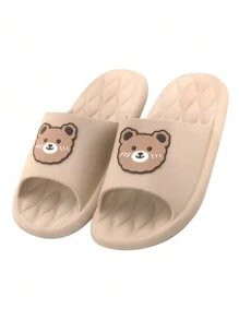 Sandalias Antideslizantes Unisex, Diseño De Osito. Chanclas Versátiles Ultra Ligeras y resistentes. - Café integral - Ver 5