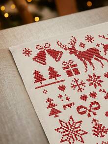 1入創意像素藝術手繪聖誕餐墊,廚房隔熱墊 - 彩色 - 查看 6