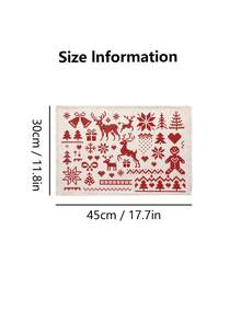 1入創意像素藝術手繪聖誕餐墊,廚房隔熱墊 - 彩色 - 查看 2