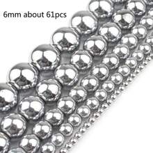 2-12mm圓形赤鐵礦珠子,黑色金色銀色間隔珠,可用於diy珠寶製作手工用品 - 彩色 - 查看 12