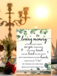 Meching Memorial Table Sign For Wedding, In Loving Memory Wedding Sign,Wedding Wooden Decorations For Reception Sympathy Gift In Loving Memory Wedding Sign, Wedding Welcome Sign,Wooden Welcome Rustic Wedding For Weddings Gifts Anniversaries Reunions - White - View 4