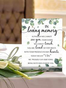 Meching Memorial Table Sign For Wedding, In Loving Memory Wedding Sign,Wedding Wooden Decorations For Reception Sympathy Gift In Loving Memory Wedding Sign, Wedding Welcome Sign,Wooden Welcome Rustic Wedding For Weddings Gifts Anniversaries Reunions - White - View 1