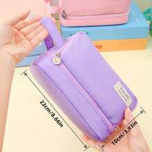 大型筆袋,文具袋,鉛筆盒,大容量鉛筆盒,手持式鉛筆盒,文具盒,化妝袋,辦公室,學校便攜禮物 - 黑色 - 查看 6