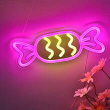 1個手工製作的糖果牆壁led霓虹招牌,適用於派對俱樂部酒吧房間糖果店裝飾,新年生日禮物巴拿芬節