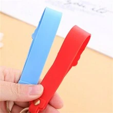 1 件熊貓形狀 Pvc 軟橡膠鑰匙圈、鑰匙圈、裝飾品 - 藍色 - 查看 4