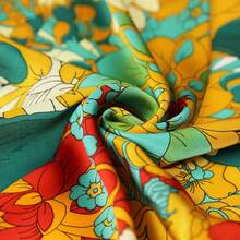 26.77in/68cm Quý cô Đúng mốt Thoáng khí Đa chức năng Băng đô cài tóc , Khăn quàng cổ , Cà vạt , Phụ kiện túi , 1 Miếng , In Hình vuông Khăn lụa - màu xanh lá - Xem 3